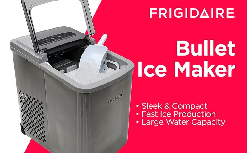 Frigidaire 26 Lbs per Day Portable Compact Maker, Ice Making Machine, Stainless, Medium