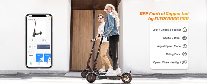 EVERCROSS Electric Scooter, 350W/500W Electric Scooter Adults, 8.5"/10" Tires, Up to 19/22 Miles Range, 19 MPH Lightweight E-Scooter with Dual Shock Absorption