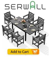 SERWALL HDPE Patio Furniture Set, 10 Pieces Outdoor Sectional Sofa Set, All-Weather Wood-Like Outdoor Sofa Couch with Coffee Table for Deck, Lawn, Grey Frame with Khaki Cushion