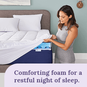 Sleep Innovations Dual Layer 4 Inch Memory Foam Mattress Topper, Queen Size, Ultra Soft Support, 3 Inch Cooling Gel Memory Foam Plus 1 Inch Fluffy Pillow Top Cover