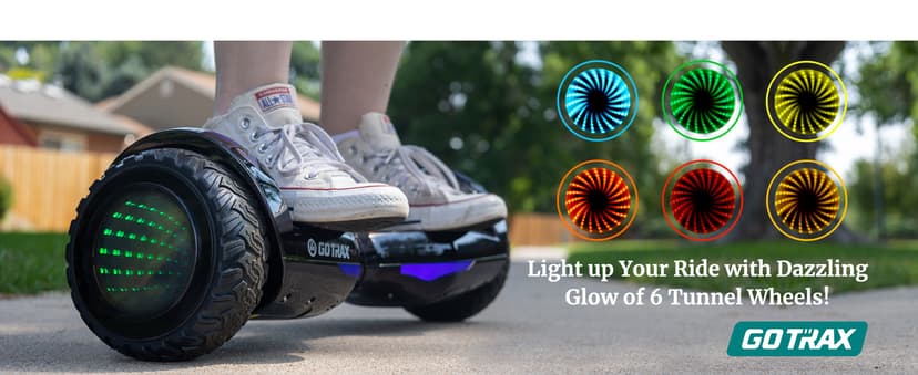 Gotrax Hoverboard with 6.5" LED Wheels & Headlight, Max 4/5/6Miles Range, 6.2mph Power by Dual 200W Motor, UL2272 Certified and 50.4Wh/65.52Wh/93.6Wh Battery Self Balancing Scooters for 44-176lbs Kids