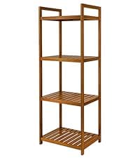 Utoplike Teak Shower Bench Seat with Handles, Portable Wooden Spa Bathing Stool with Storage Towel Shelf, 22" x 13" x 18.6", Perfect for Indoor and Outdoor Use