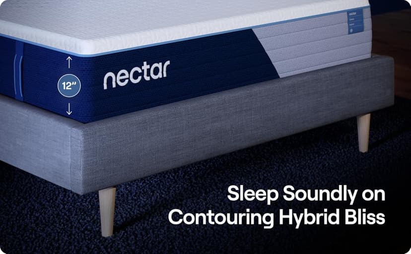 Nectar Classic Hybrid 12” Queen Mattress - Medium Firm - Memory Foam & Innerspring Coils - Cooling Top Layer - Pressure-Relief - Mattress in a Box - 365-Night Trial & Forever Warranty