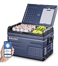 BODEGACOOLER 12 Volt Car Refrigerator, RV Car Fridge Dual Zone APP Control, Portable Freezer,121 Quart (115L) -4℉-68℉ RV Electric Compressor Cooler 12/24V DC &100-240V AC for Outdoor, Camping, Travel