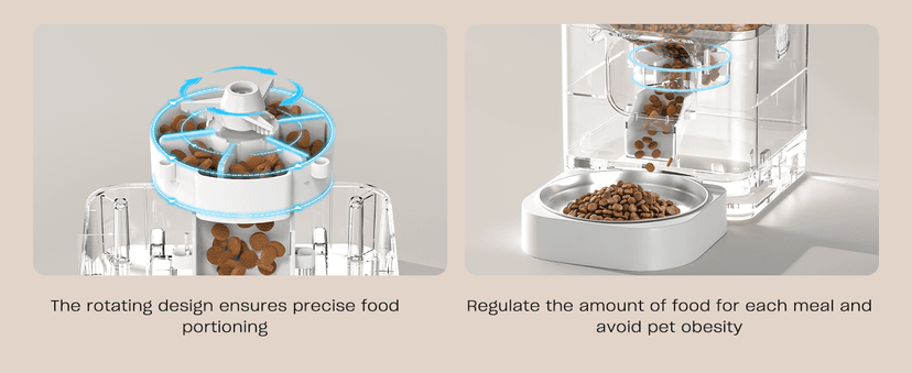 VOLUAS Automatic Cat Feeders - Timed Pet Feeder for Cats and Dogs with Dry Food Dispenser, Desiccant Bag, Programmable Portion Control, 4 Daily Meals, 10s Voice Recorder