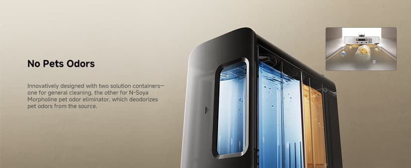 Mova V50 Ultra Complete Robot Vacuum and Mop Self-Cleaning, 24,000 Pa Suction, Liftable Navigation with Obstacle Overcoming and Warm Water Mopping with DuoSolution System Designed for Pets, White