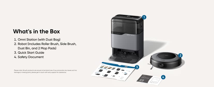 eufy Robot Vacuum Omni C20, Robot Vacuum and Mop Combo, Self Emptying, Auto Mop Washing and Auto Drying for Hands-Free Cleaning, 7000 Pa Powerful Suction, 3.35-Inch Design, All-in-One Station