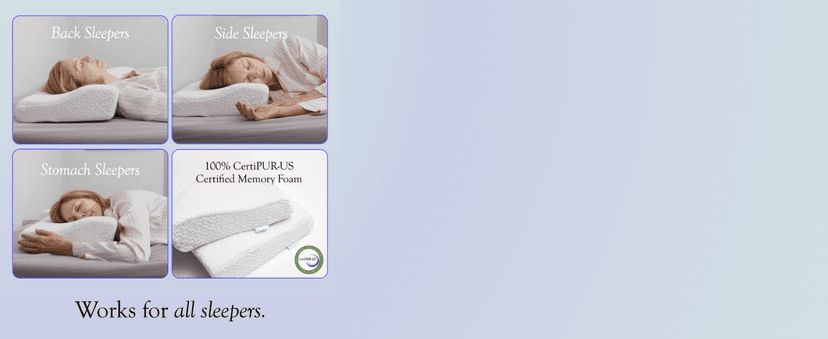 Dosaze Contoured Orthopedic Pillow, Queen Size Bed Pillow for Neck Pain Relief - Medium Firm, Bed Pillow for Back, Stomach and Side Sleepers, CertiPUR-US/Oeko-Tex