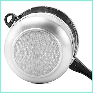 16 Quart Pressure Cooker, 10 Psi Induction Compatible Pressure Canner w/Stainless Steel Honeycomb Base, Heavy Gauge Aluminum, Quality Steamer Rack Included