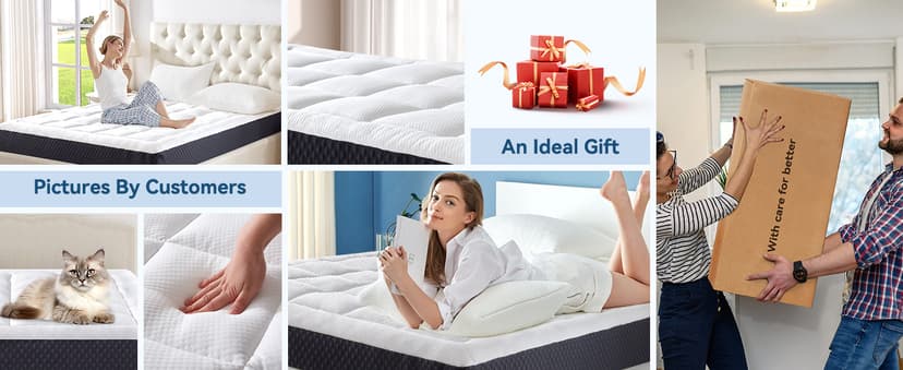 5 Inch Twin Mattress for Kids Adults Single Bed, Breathable Gel-Memory Foam Plus Pillowtop Mattress in a Box for Pressure Relief, CertiPUR-US Certified, Fiberglass-Free