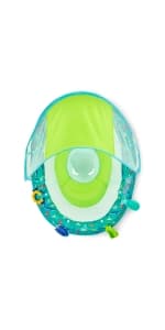 Swimways Infant Spring Float, Baby Pool Float with Canopy & UPF Protection, Swimming Pool Accessories for Kids 3-9 Months, Mermaid
