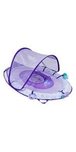 Swimways Ultra Baby Spring Float, Premium Inflatable Baby Pool Float with Sun Canopy, Fast Inflation & Carry Bag (9-24 Months), Mermaid Toys for Kids