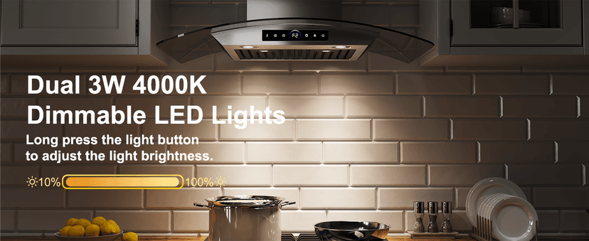30 inch Range Hood Wall Mount, 1200 CFM with 4-Speed Gesture Sensing & Touch Control, Stainless Steel Ducted Kitchen Stove Vent Hoods with 2 LED Lights, Time Setting, Dishwasher-Safe Baffle Filters