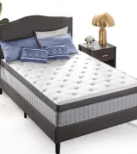 Zinus 12 Inch Comfort Support Cooling Gel Hybrid Mattress, Queen, Euro Top Innerspring Mattress, Motion Isolating Pocket Springs, Mattress in A Box