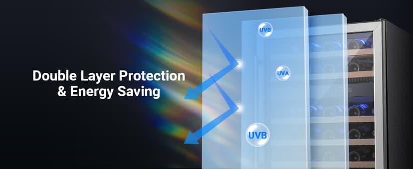 BODEGA 24 Inch Wine Cooler Refrigerator, 46 Bottle Dual Zone Wine Fridge with Double-Layer Tempered Glass Door,wine refrigerator with Temperature Memory Function, Built-in or Freestanding wine cooler.