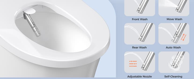 Bidet Toilet Seat, Electric Heated Toilet Seat Elongated with Instant Warm Water & Dryer, Rear and Feminine Washing, Self-Clean Nozzle, Slow Close Lid, Wireless Remote,Night Light