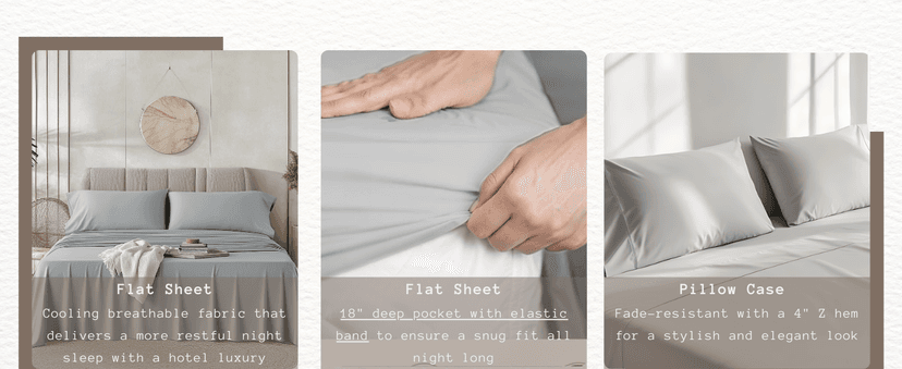 100% Certified Egyptian Cotton Sheets - 1200 Thread Count Egyptian Cotton Sheets Queen Size Bed Set Deep Pockets, 4PC Queen Sheet Set Luxury Bed Sheets Fits up to 18' Mattress (ND,Q)