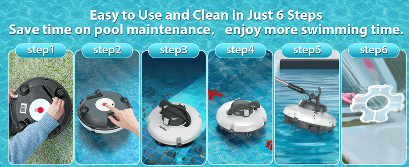S100 Cordless Robot Pool Cleaner, Last 130Min, 18° Slope Angle, Automatic Pool Vacuum for Above Ground Pools, Self-Parking Pool Cleaner with Filter Basket, Pool Robot Up to 1100 sq.ft