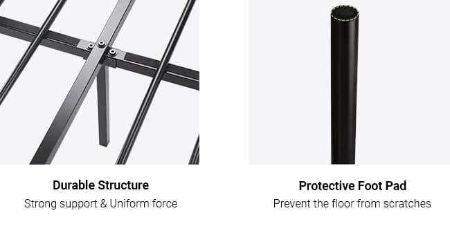 Allewie 14 Inch Queen Size Metal Platform Bed Frame with Victorian Vintage Headboard and Footboard/Under Bed Storage/No Box Spring Needed/Easy Assembly/Noise Free/Mattress Foundation/Black