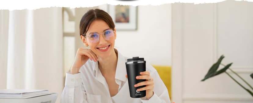 Hwawhin 17oz Insulated Travel Coffee Mug with Flip Lid – Leakproof Stainless Steel Insulated Coffee Tumblers, Reusable Coffee Cup for Hot & Cold Drinks, Perfect for Camping & On-the-Go