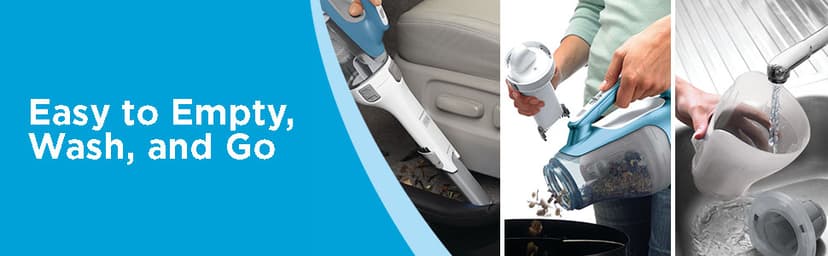 BLACK+DECKER dustbuster AdvancedClean Cordless Handheld Vacuum, Compact Home and Car Vacuum with Crevice Tool (CHV1410L)