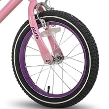 JOYSTAR Paris Girls Bike for Ages 3-8 Years Old, 14 16 18 Inch Kids Bike with Training Wheels, Basket and Handbrake, Multiple Colors