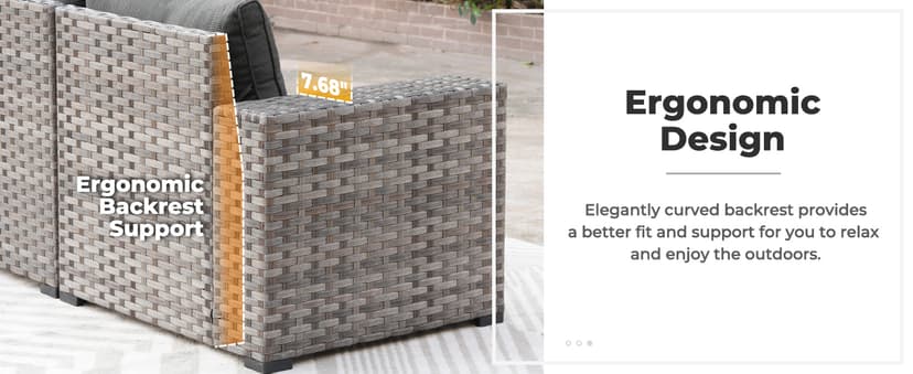 ovios 10 Pieces Patio Furniture Set, Outdoor Wicker Sectional Sofa with 42" Fire Pit Table Swivel Chairs, Modern Modular Deep Seat Rattan Couch Conversation Sets, Black