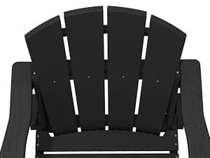 SERWALL HDPE Folding Adirondack Chair with Dual Cup Holder - Composite Adirondack Chair - Black