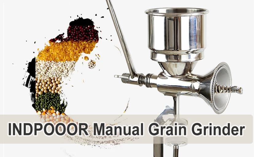Professional Manual Grain Grinder, Hand Crank Grain Mill, 304 Stainless Steel Wheat Grinder, Wooden Handle Corn Grinder Hand Crank, Manual Coffee Grinder