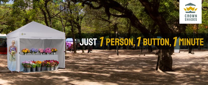 CROWN SHADES 10X10 Comercial Instant Canopy Pop Up Tent with Center Lock (10x10 with 4 Sidewalls, Grey)