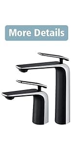 TOCALOCA 1 Handle Bathroom Faucet Brushed Nickel Sink Faucet, One Hole Bathroom Sink Faucet Modern Basin Mixer Taps, Premium Brass Vanity Faucet with Water Supply Hose