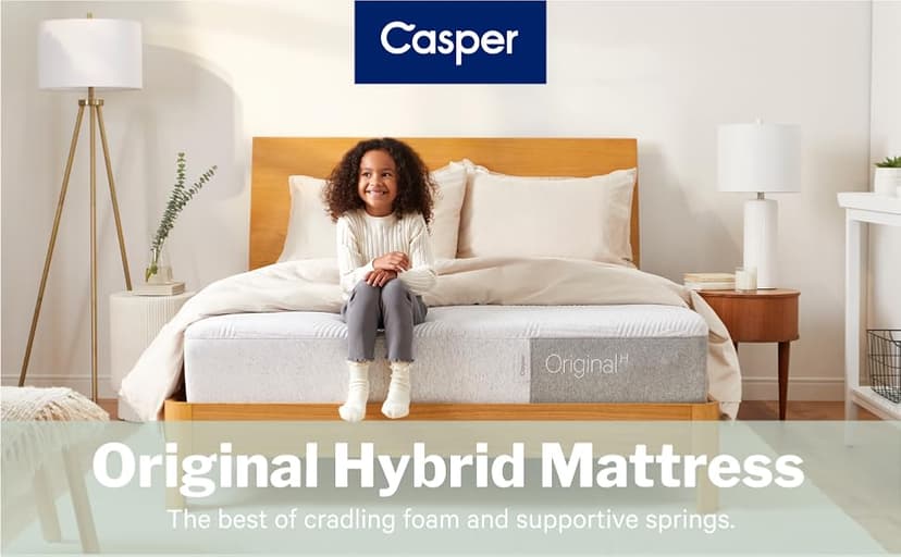 Casper Sleep Original Foam Hybrid, Twin Mattress - Medium Firm Memory Foam with Zoned SupportTM - 100-Night Trial - CertiPUR-US Mattress, Light Gray
