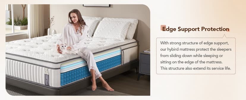 DIGLANT California King Mattress, 14Inch Cooling Gel Memory Foam Hybrid Mattress with Pocket Springs, Medium Plush Feel, White