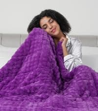 Cottonblue Weighted Blanket 15 lbs Queen Size 60x80 inches, Flannel Shaggy Sherpa Weighted Blanket for Adults Comfortable Weighted Blankets for Calming and Relax, Bed Sofa Heavy Blankets, Grey