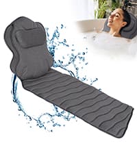 Non Slip Bath Pillow, Luxury Spa Bathtub Head & Neck Rest Support, Permeable Quick Drying Air Mesh Tub Pillow with 4 Large Suction Cups, Fits Any Tubs, Soft and Relaxing