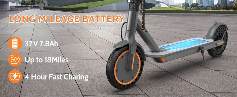 MAXSHOT Electric Scooter Adults & Big Kids, 350W Powerful Motor, Top Speed 16/19MPH, 12/16/19/21Miles Range, 8.5" Solid Tires Folding Commuter Escooter with Dual Suspension for Commuting, APP Control