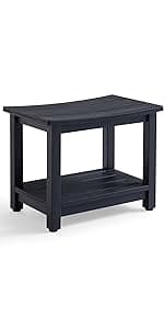 Waterproof Shower Bench, White Poly Shower Stool for Shaving Legs, Shower Chair Seat with Handles & Shower Head Holder, Plastic Bathroom Bench with Adjustable Feet for Inside Shower, Non-Slip