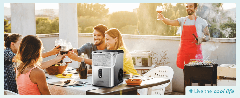 EUHOMY Nugget Ice Makers Countertop, Pebble Ice Maker Machine with 35lbs/24H Soft Ice, Self-Cleaning Sonic Ice Maker with Ice Scoop&Basket, Pellet Ice Maker for Home/Kitchen/Office(Stainless Steels)