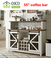 OKD Farmhouse TV Stand for 75 Inch TV with Sliding Barn Door, Rustic Wood Entertainment Center Large Media Console Cabinet Long Television Stands for 70 Inch TVs, Antique White