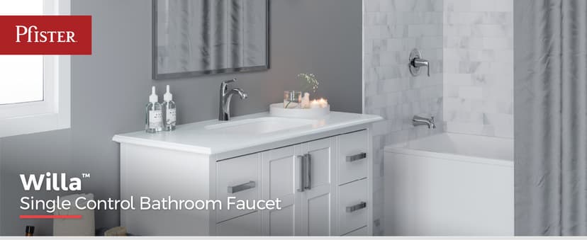 Pfister Willa Bathroom Sink Faucet, Single Control, 1-Handle, Single Hole, NSF Certified, Polished Chrome Finish, LF042MALCC