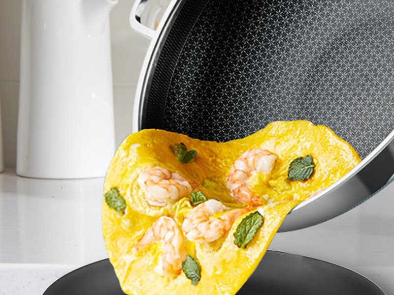 Wok pan,Hybrid 13 inch Wok with Lid, PFOA Free Cookware,non stick Stainless Steel Woks & Stir-fry pans Nonstick, Dishwasher and Oven Safe, Works on Induction