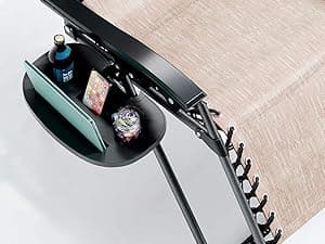 Nestl Zero Gravity Chairs Set of 2, Patio Lounge Chair Outdoor with Pillows & Cup Holder Trays, Adjustable Steel Mesh Reclining Camping Chair, Folding Patio Lawn Chair for Deck, Beach, Yard - Black