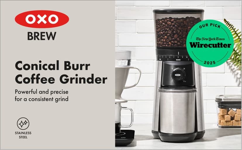 OXO Brew Conical Burr Coffee Grinder , Silver