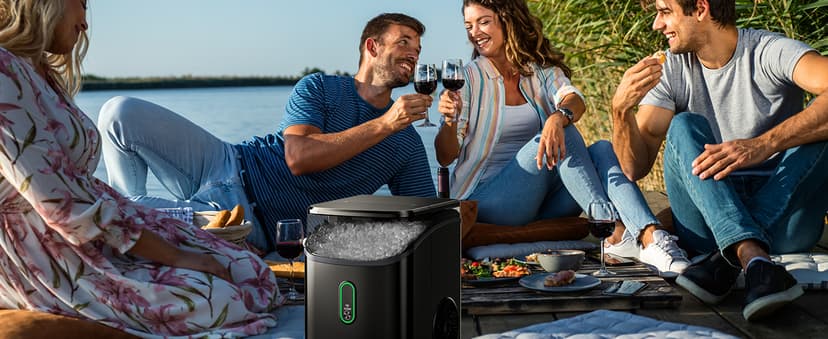 Silonn Nugget Ice Maker Countertop, Pebble Ice Maker with Soft Chewable Ice, One-Click Operation Ice Machine with Self-Cleaning, 33lbs/24H for Home,Kitchen,Office