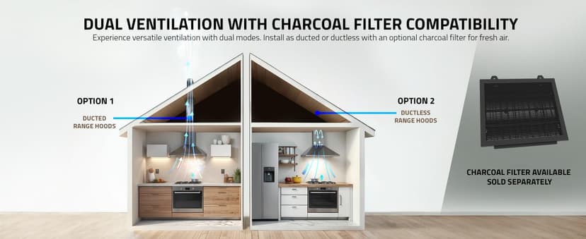 ANZZI Wall Mount Range Hood 600 CFM Gesture Sensing & Touch Control Panel Stainless Steel Wall Mount and 2 LED Lights Range Hood (30 inch)