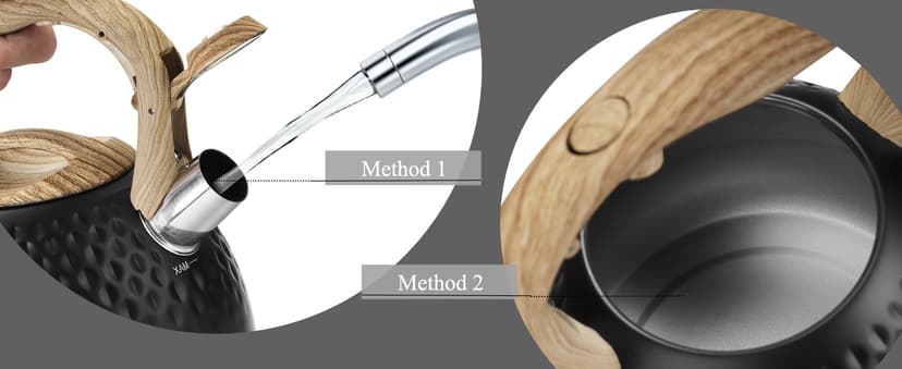 Tea Kettle Stovetop,2.5QT Stainless Steel Whistling Teapot for Stove Top Aesthetic,Portable Water Kettles Camping with Anti-hot Silicone Handle,Suitable for All Heat Sources,Black