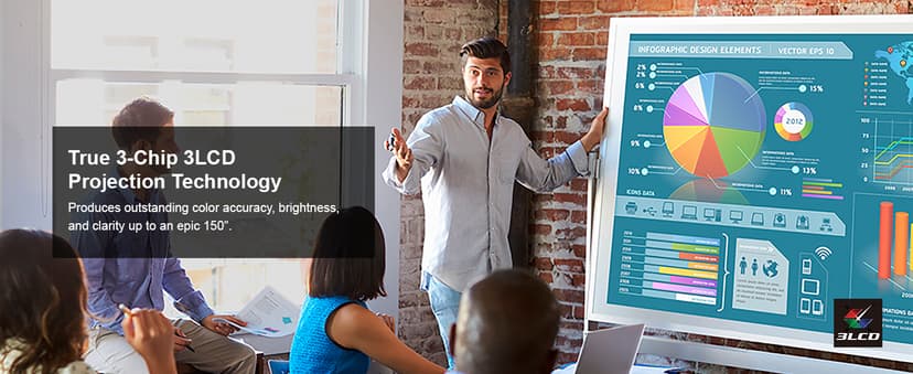 Epson Pro EX9240 3-Chip 3LCD Full HD 1080p Wireless Projector, 4,000 Lumens Color Brightness, 4,000 Lumens White Brightness, Miracast, 2 HDMI Ports, Built-in Speaker, 16,000:1 Contrast Ratio