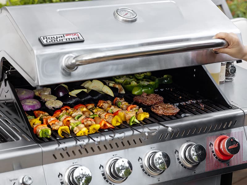 Royal Gourmet GA5401T 5-Burner Propane Gas Grill with Sear Burner and Side Burner, Stainless Steel BBQ Grill with 632 Sq. In. Grilling Area for Outdoor Barbecue Cooking, 64,000 BTUs, Silver