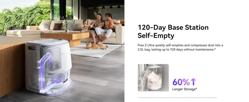 NARWAL Freo Z Ultra Robot Vacuum and Mop Combo, Dual RGB Cameras and Chips, AI Avoidance, 12000Pa Suction, Real-Time Decisions, Adaptive Hot-Water Self Wash & Self Emptying, Pet Hair, Quiet, Grey