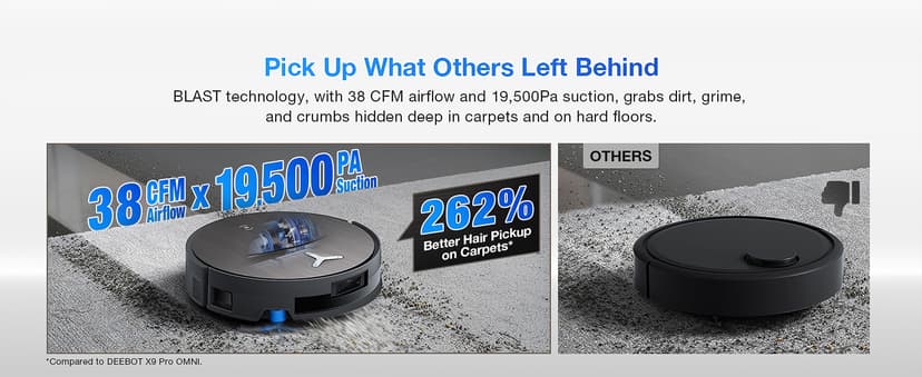 ECOVACS DEEBOT X11 OmniCyclone Robot Vacuum and Mop, PowerBoost Charging, OZMO Roller 2.0 Instant Self-Washing Mop, 19,500Pa Suction, Bagless OmniCyclone Station, AIVI 3D Smart Navigation